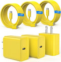 iPhone 17 16 15 Charger Fast Charging 10FT Long Cord with USBC Block Yellow | 3 Pack PD 20W USB C Charger with Cord, Type C Chargers Block for iPhone 17/17 Pro/17 Pro Max/16/16 Pro/16 Pro Max/15 by AXAYINC