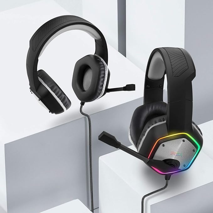 EKSA E1000 USB Gaming Headset for PC, Computer Headphones with Microphone/Mic Noise Cancelling, 7.1 Surround Sound, RGB Light - Wired Headphones for PS4, PS5 Console, Laptop, Call Center - Image 9