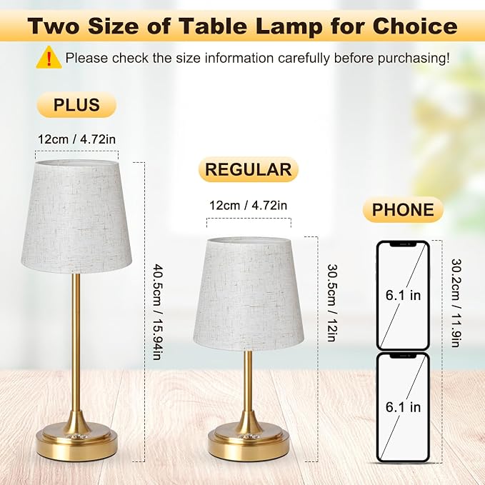 Wowag Cordless Table Lamp Rechargeable,5000mAh Battery Operated Desk Lamp,3 Colors & 7 RGB Stepless Dimmable,Touch Control Ambient Light for Bedside,Bedroom,Dining Room,Living Room,Gold,FlaxenShade - Image 7
