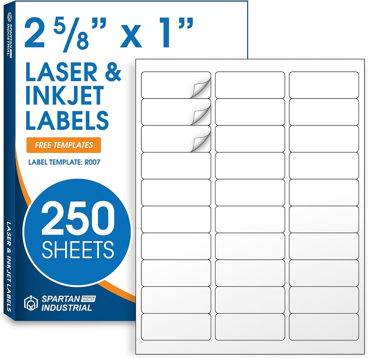 1" X 2 5/8" Matte White Printable Address Labels by Spartan Industrial