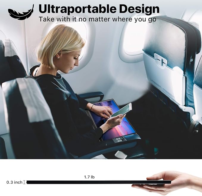 KYY Portable Monitor 15.6'' FHD 1080P Portable Laptop Monitor USB C HDMI Gaming Monitor - Image 7