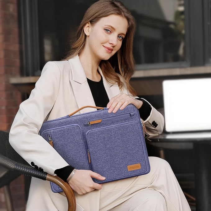 MOSISO 360 Protective Laptop Case 13.3 inch, 13-13.3 inch Laptop Sleeve | Compatible with MacBook Air/Pro 13 / Pro 14,HP Dell Acer ASUS, Side Open Carrying Case with 4 Zipper Pockets,Purple Orchid - Image 6