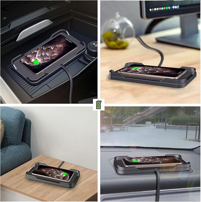 Wireless Charger Car Charging pad,Polmxs 15W Fast Wireless Phone Charger Cell Phone Cordless Charging mat Compatible with iPhone 11/12/12/14/15 Galaxy S21/S22/S23/24 (C12Y) - Image 8