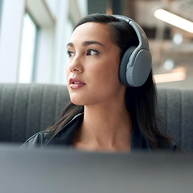 Skullcandy Crusher Evo Wireless Multi-Sensory Bass Headphones - Chill Grey | Bluetooth, Noise Isolating Over-Ear Fit, 40 Hours Battery, Microphone, Working Out, Gym, Travel, Studying, Music - Image 4