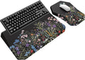 3-in-1 Ergonomic Keyboard Stand with Wrist Rest & Mouse Pad Set, Flower | Comfy Keyboard Riser Holder Soft Mousepad with Massage Design, Memory Foam and Non-Slip PU Base for Pain Relief by abcmat
