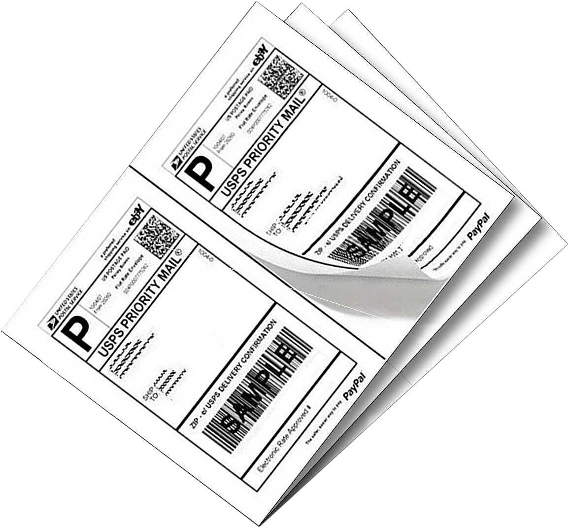 1600 Half Sheet Laser/Ink Jet Shipping Labels Mailing Blank White Labels by SJPACK