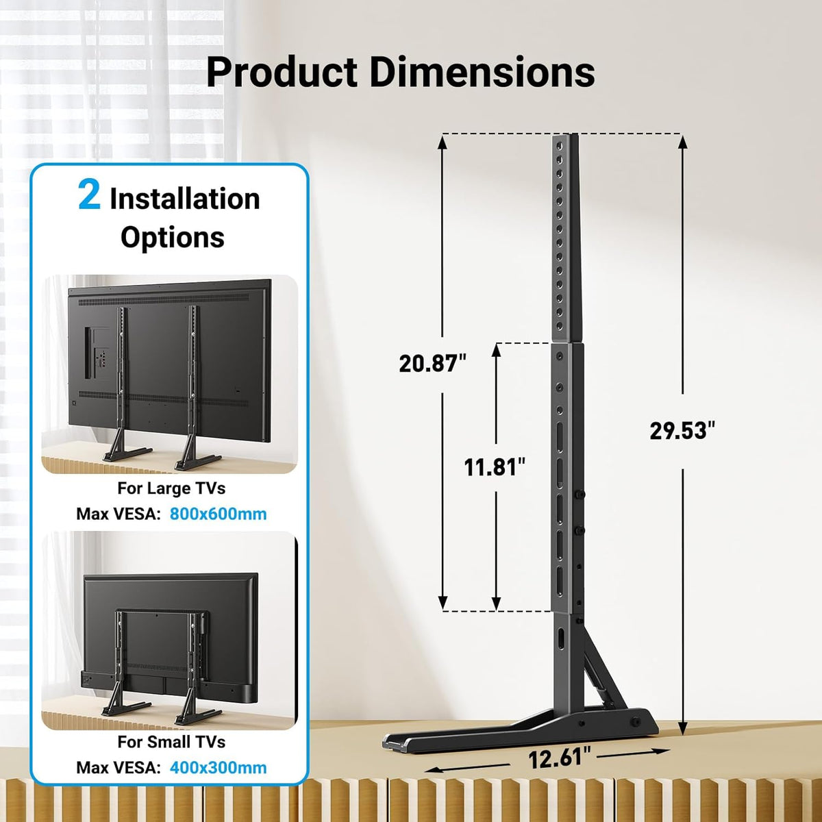 PERLESMITH Universal TV Stand Legs for 20–75 Inch TVs up to 110 lbs - Image 4