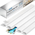 Cord Covers for 3-4 Wires on Wall, Wuitaouy 70.8in Cord Hider Kit, Self-Adhesive Wire Hider Wire Covers for Cords on Wall, Paintable Tv Cable Hider Cable Management, W1.18 H0.6in, White by Wuitaouy