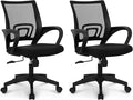 NEO CHAIR Office Computer Ergonomic Mid-Back Mesh Desk Chair, Black 2pack | Breathable Mesh Back with Lumbar Support, Height Adjustment, Smooth Rolling Casters for Home Office, Study or Gaming Setup by NEOCHAIR