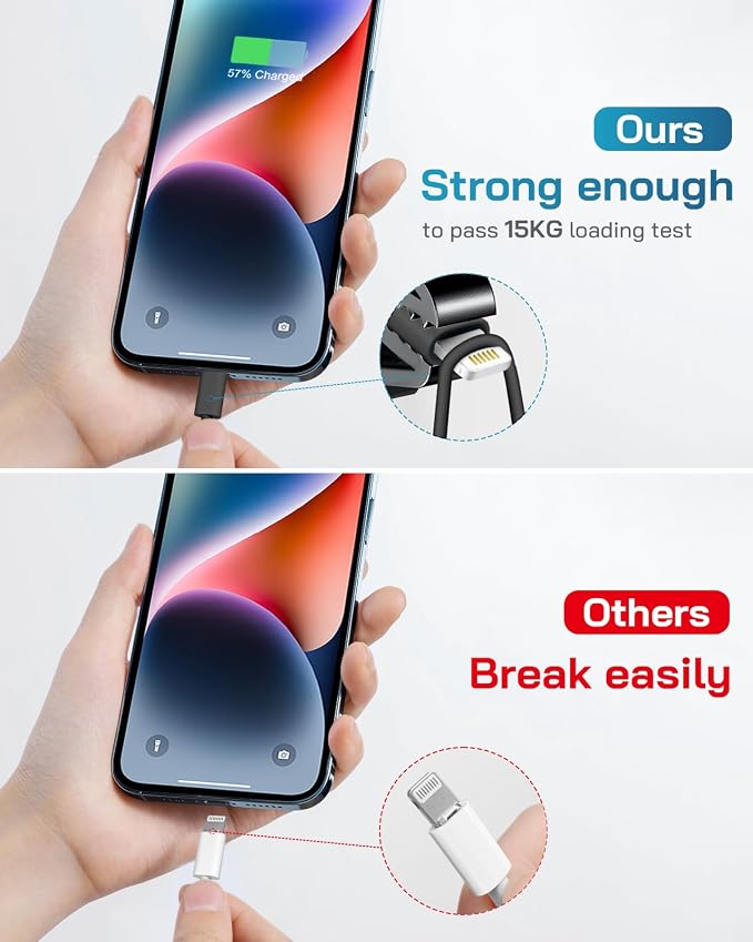 20W Fast Charger for iPhone 14/13/12 [3-Pack, MFi Certified] | USB-C PD power adapter with 10Ft cable, compatible with iPhone 14/13/12/11/Pro Max/Pro/Plus/Mini, iPad & more - Black - Image 4