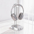 Headphone Stand Headset Holder for Desk, Solid Christal-Clear Acrylic with Silver Hardware Earphone Hanger for Gaming Room Office Accessories by CANCLEAR