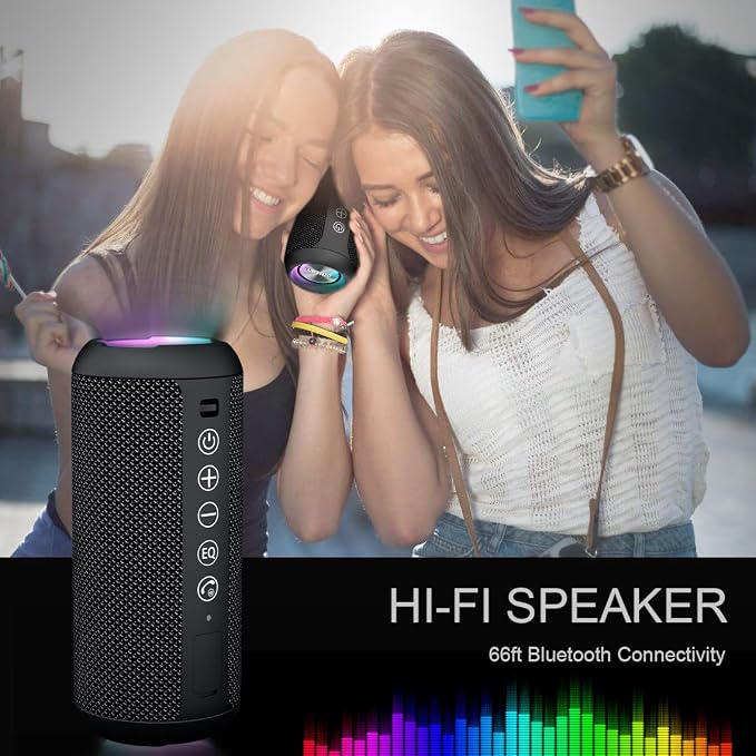 Ortizan X10 Portable Bluetooth Speaker (1st Gen), IPX7 Waterproof, Wireless | Big Sound and Deep Bass, TWS Pairing, 30Hrs of Playtime, for Home/Party/Outdoor/Beach, Birthday Gifts for Men Women - Black - Image 6