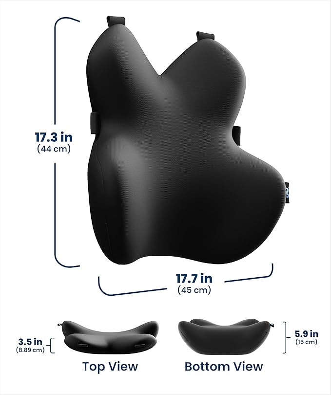Everlasting Comfort Lumbar Support Pillow for Office Chair - Memory Foam Back Cushion for Car Seat - Promotes Better Posture, Back Pain Relief - Ideal Gaming and Desk Chairs Work and Home Essentials - Image 9