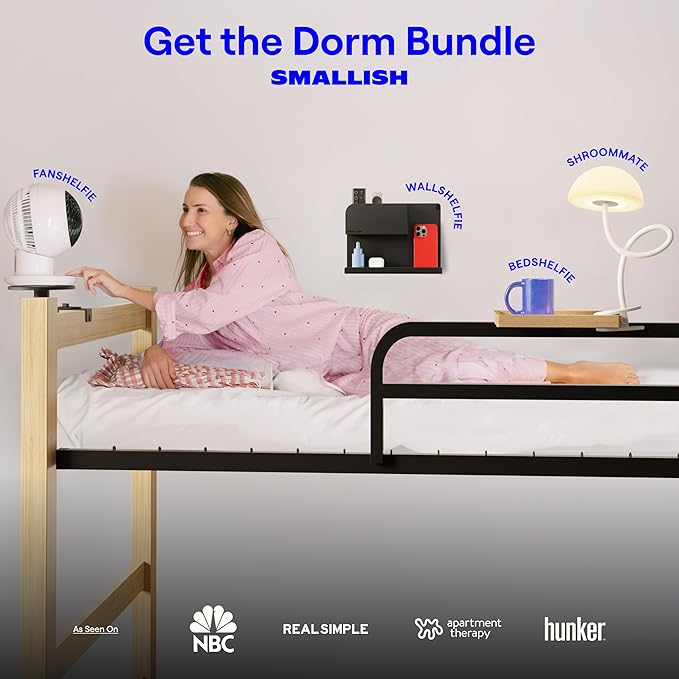 Shroommate Dorm Room Essential Clip On Bed Light - Headboard and Bedside Table Lamp, Flexible Reading Lamp, Night Light for Kids Nursery, Clip on for Desk, MultiColor LEDs, Adapter Included (Black) - Image 6