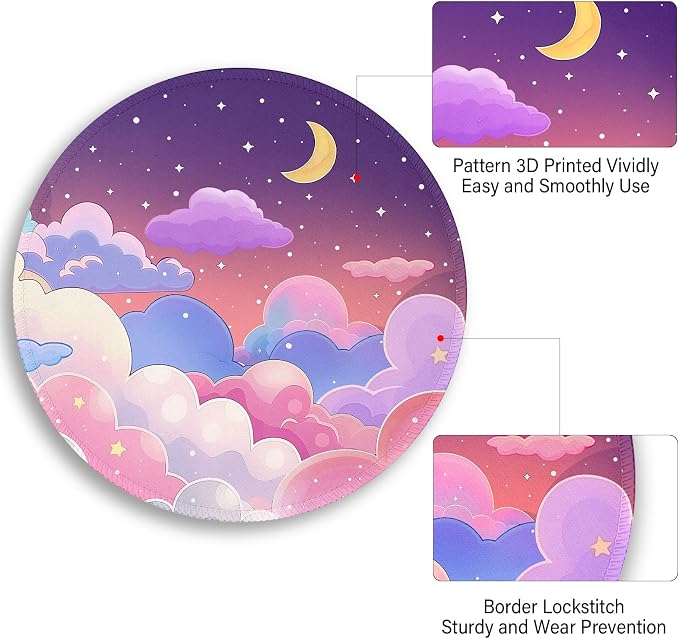 Funny Cute Work Mouse Pad, Small Round Mousepad for Desk, Laptop | Mini Travel Wireless Mice Pad for Computer, Office Accessories, Coworker Gifts, 8.6 x 8.6 inch - Image 5