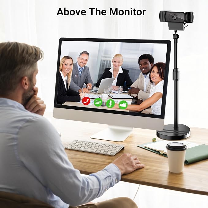 Telescopic Webcam Tripod Stand for Desk with Phone Holder, Desktop Webcam Mount Compatible with C922 C930e C920S C920 C615 C960 C920x Brio 4K, Table Phone Stand with 1/4'' Thread - Image 4