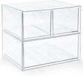 Prsildan Acrylic Drawer Makeup Organizer with 3 Drawers, Clear Stackable Storage for Baby Bottles, Craft, Jewelry & Hair Accessories, Multi-Use for Vanity, Countertop, Office Desk Organization by Prsildan