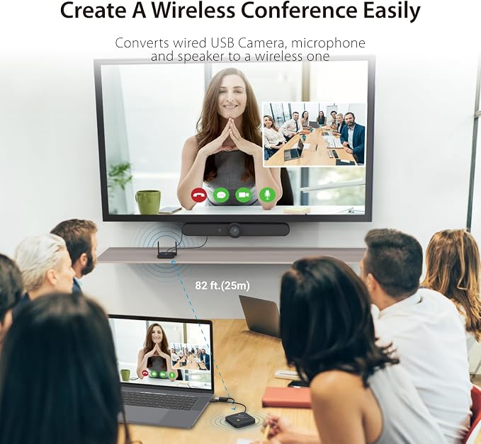 j5create Wireless Extender for USB Webcam, Microphones, or Speakers | Ideal for Streaming & Conferencing, No USB Mouse/Keyboard Compatibility (JVW120) - Image 3