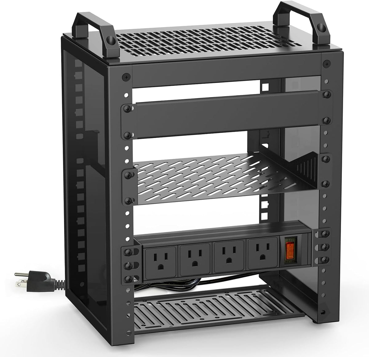 10Inch Mini Server Rack,6U Network Rack with Rack PDU Power by YQMRCZRF