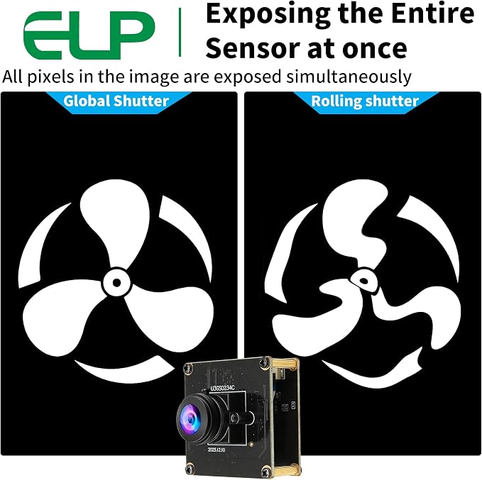ELP High Speed 200FPS Global Shutter USB3.0 Fisheye Camera Module Wide Angle 180degree Webcam Board for Computer Mini UVC USB3.0/2.0 PC Camera Fast Frame Lightburn Cameras 1200P 120fps 200° Webcamera - Image 3