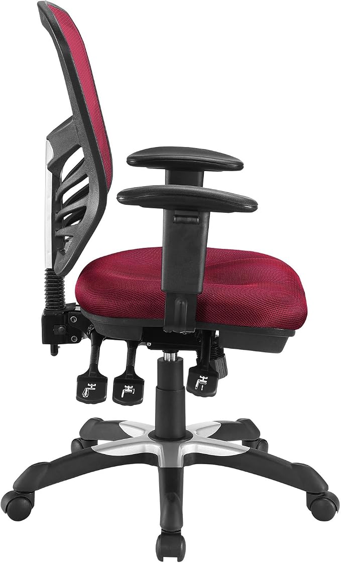Modway Articulate Ergonomic Mesh Office Chair in Red - Image 4