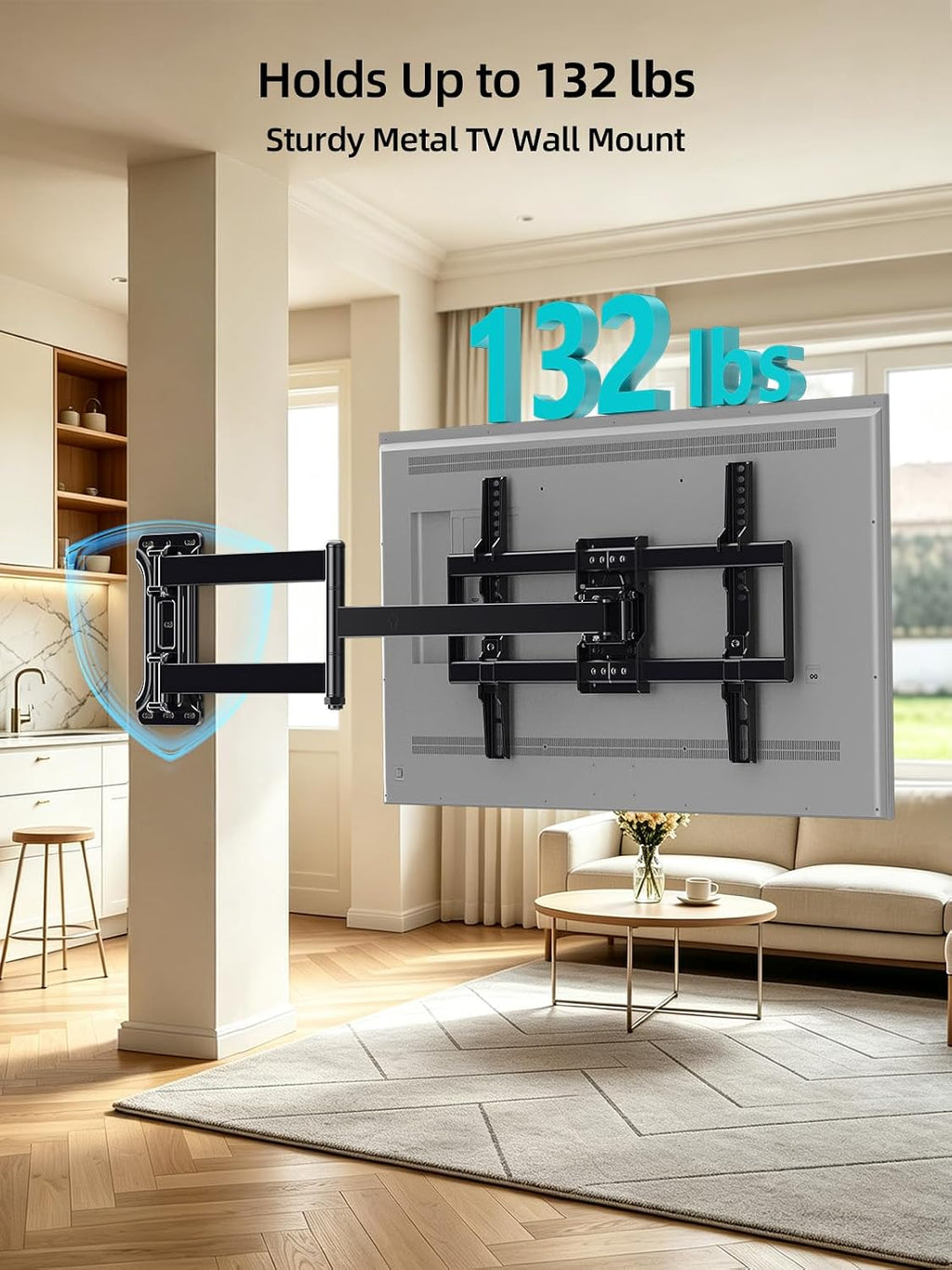 Corner TV Wall Mount Long Arm TV Wall Mount for 43-80 Inch TVs - Image 3