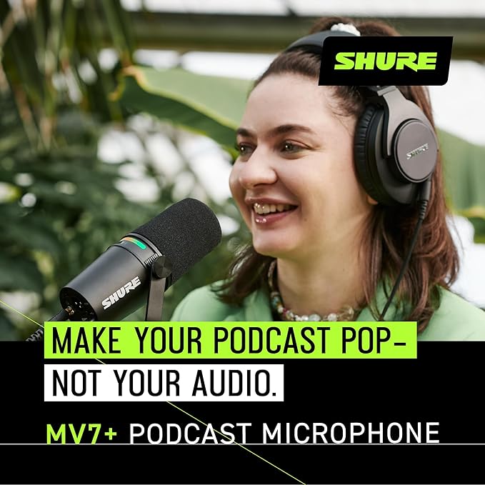 Shure MV7+ Dynamic Microphone – USB-C & XLR Podcast Mic for Streaming, Recording & Broadcasting, OBS Certified, Auto Level Mode, Digital Pop Filter, LED Panel, Black, (Pack of 8) - Image 4