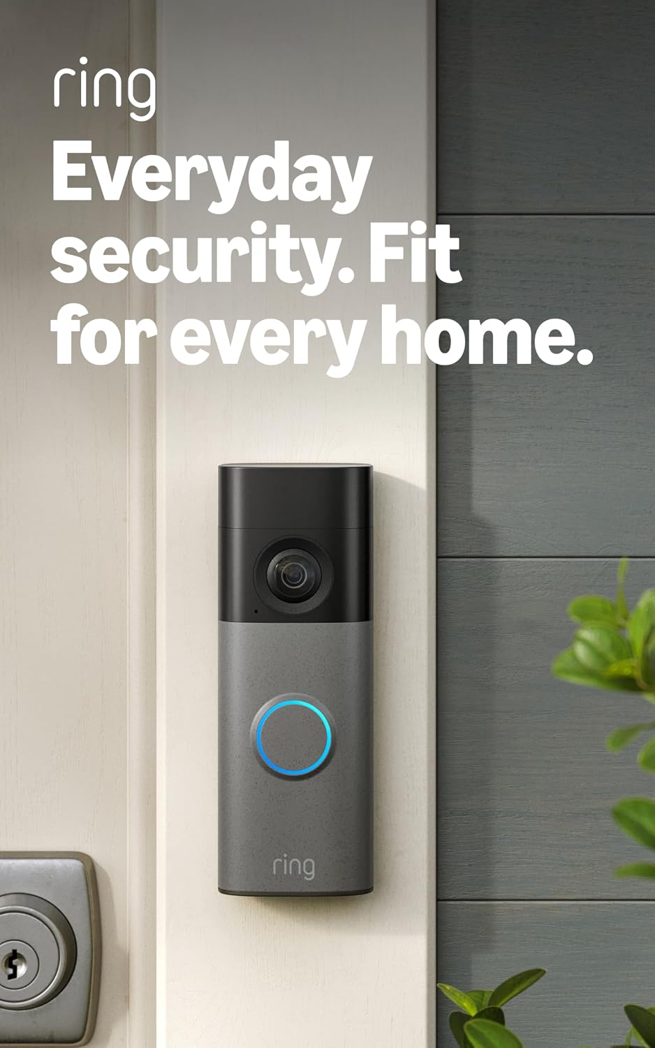 Ring Battery Doorbell 2K (newest model) Retinal 2K with wide-angle video, up to 6x Enhanced Zoom, Two-Way Talk, and Built-In Battery, Speckled Gray by Ring