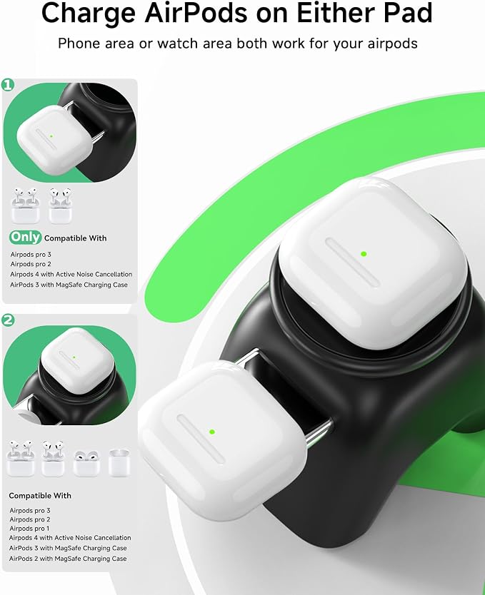 Magnetic Wireless Charging Station, Charger Stand for iPhone Apple Watch | 2026 2 in 1 Foldable Charger Stand 15W for iPhone 17 16 15 14 13 12 Pro Max, 5W for Apple Watch&Airpods, 30W Adapter included - Image 4