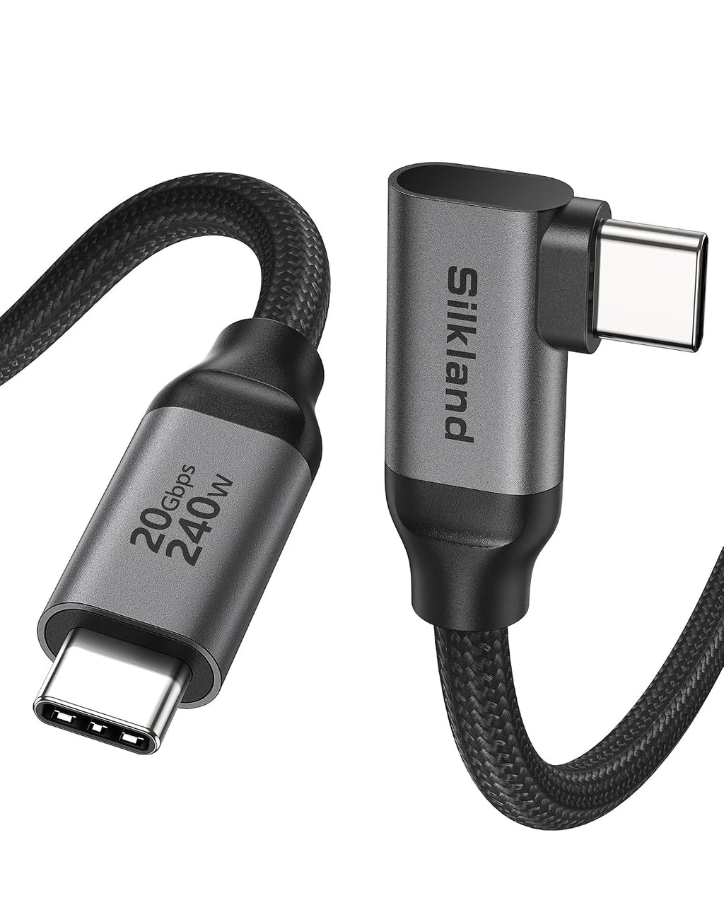 Silkland USB C Monitor Cable Right Angle 5FT, 8K@30Hz 5K/4K@60Hz Display by Silkland