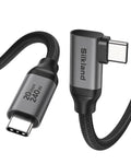 Silkland USB C Monitor Cable Right Angle 6.6FT, 8K@30Hz 5K/4K@60Hz Display by Silkland