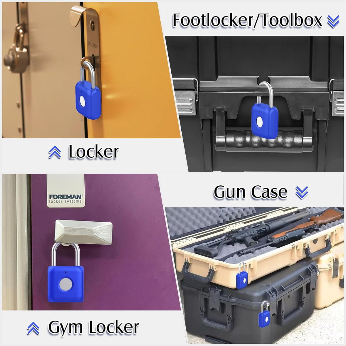 Fingerprint Padlock, Smart Padlock, Locker Lock, Fingerprint Lock with APP Unlock, USB Rechargeable, Suitable for Gym Locker, Locker(Sapphire Blue) - Image 9
