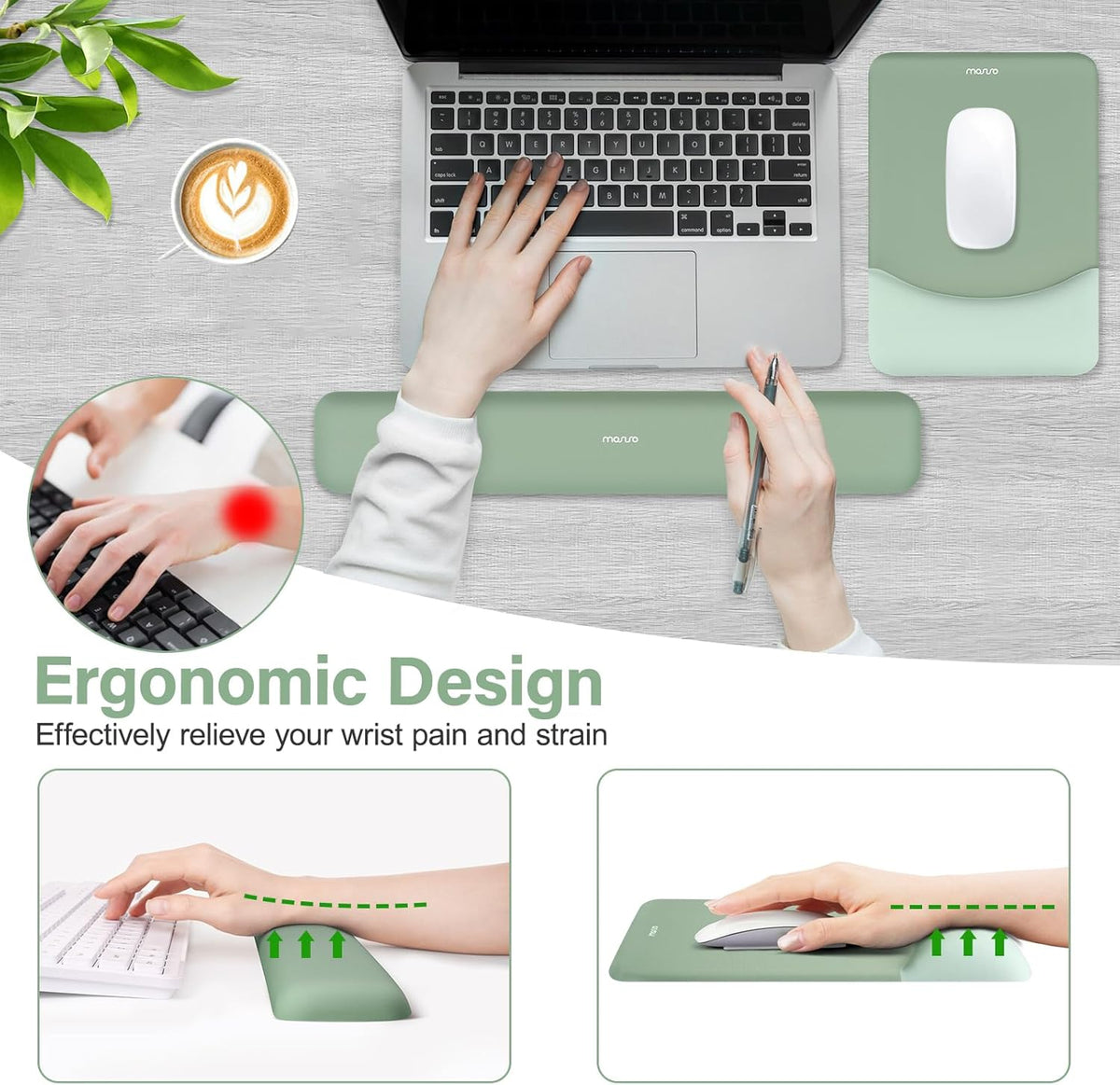 MOSISO Keyboard Mouse Pad Set, Large Gaming Mouse Pad&Keyboard Wrist Rest - Image 3