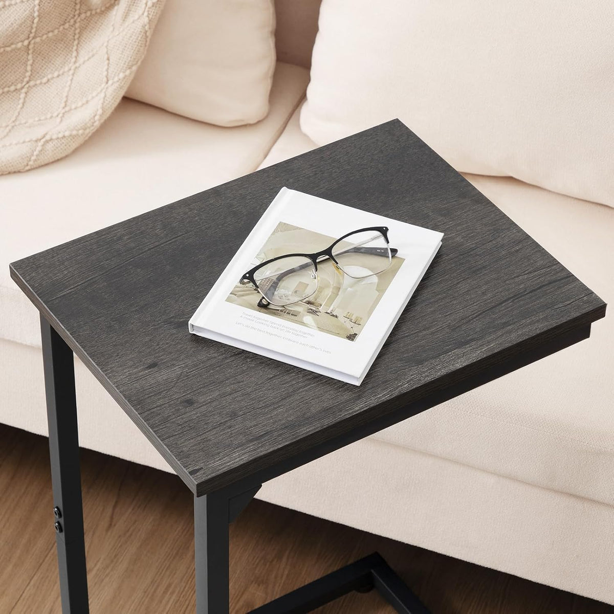 AMHANCIBLE C Shaped End Table Set of 2, Couch Side Table That Slide Under - Image 6
