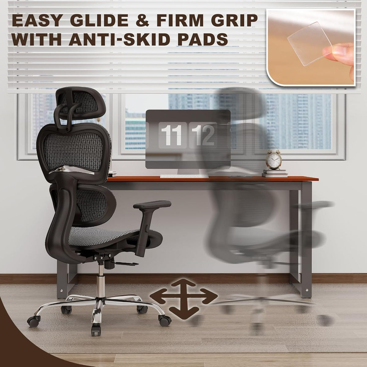 2mm Thicker Clear Office Chair Mat, 36"x48" Rolling Chair Floor Protector - Image 3