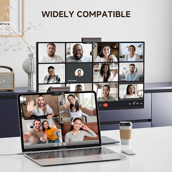 4K Center Screen Webcam, Retractable Middle of Monitor Camera for Sincere Video Calls, Dual-Mode Center Cam & Eye Level Web cam, Middle of Monitor Webcam with Independent Privacy Buttons - Image 7