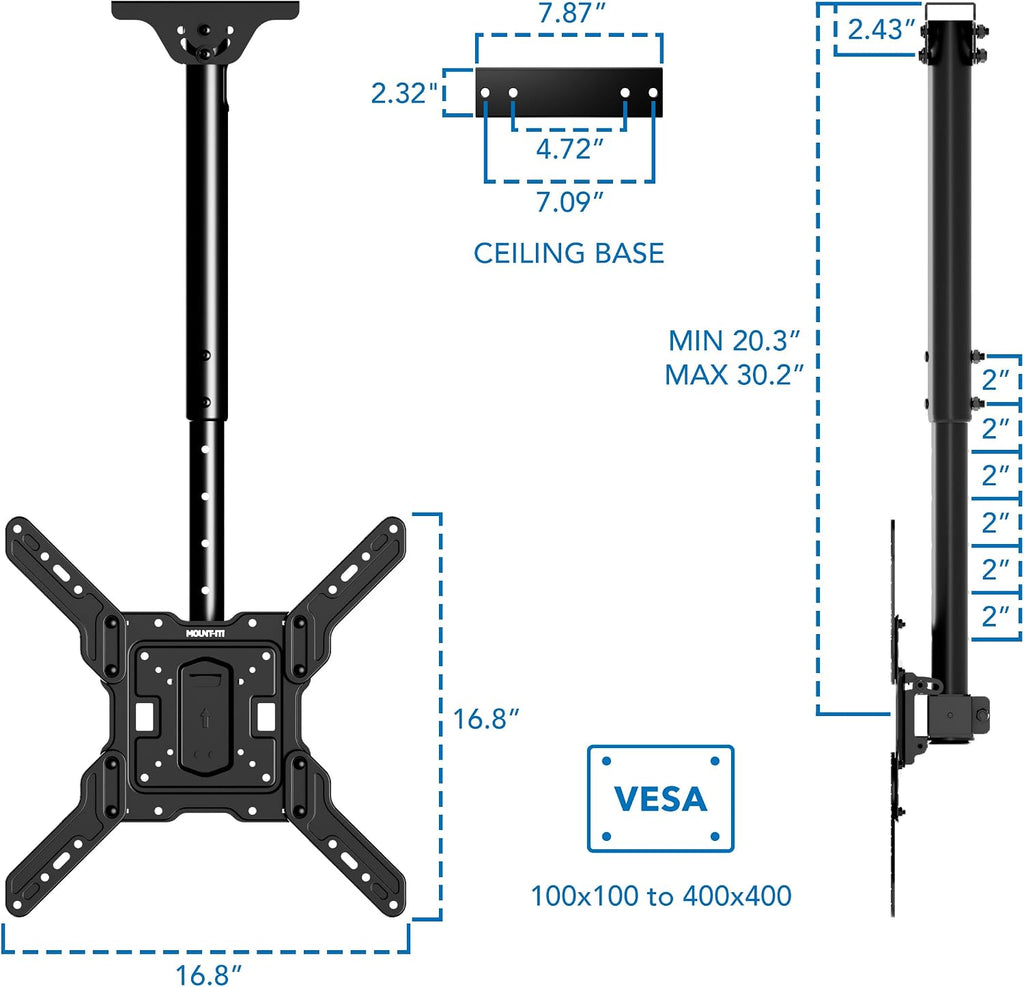 Mount-It! Ceiling TV Mount, 32-65", 99 lbs, MI-511 - Image 9