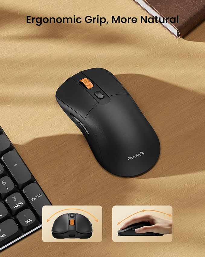 ProtoArc KM310 Wireless Mechanical Keyboard and Mouse, No Backlight | Aluminum quiet mechanical keyboard connects 3 devices via Bluetooth/2.4G, lightweight mouse, rechargeable, for Windows/Mac - Image 6