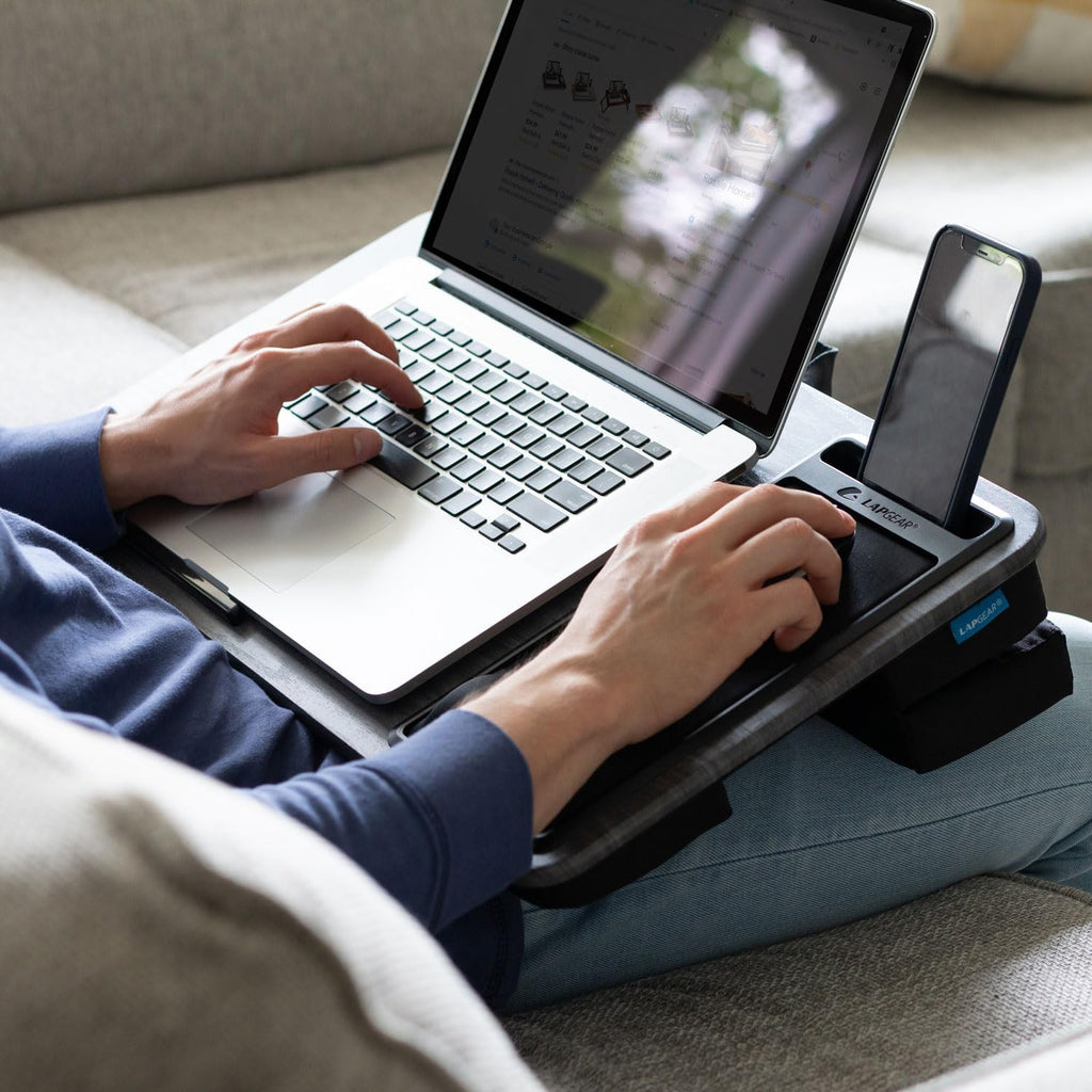 LAPGEAR Extra Large Adjustable Lap Desk – Black Carbon, Fits 17.3" Laptops - Image 6