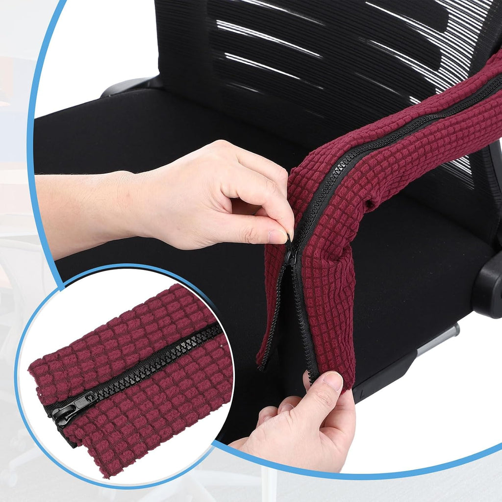 PATIKIL 18x4.3in Office Chair Armrest Covers, 1Pair, Forest Green - Image 3