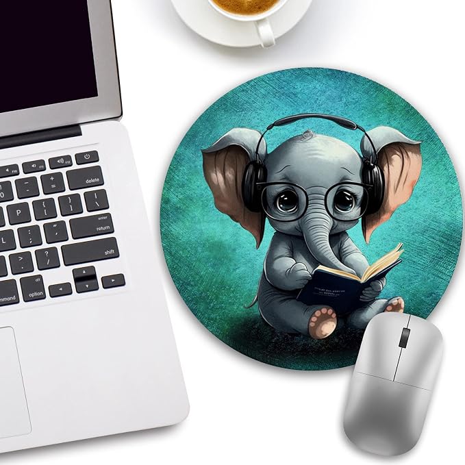 Funny Work Cute Mouse Pad, Small Round Mousepad for Desk, Laptop | Mini Travel Wireless Mice Pad for Computer, Office Accessories, Coworker Gifts, 8.6 x 8.6 inch - Image 2