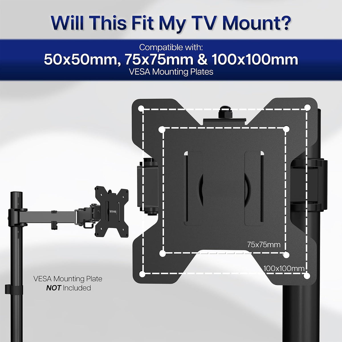 VIVO Black VESA Monitor & TV Mount Adapter, 23-42 in Screens, MOUNT-AD2X2 - Image 4