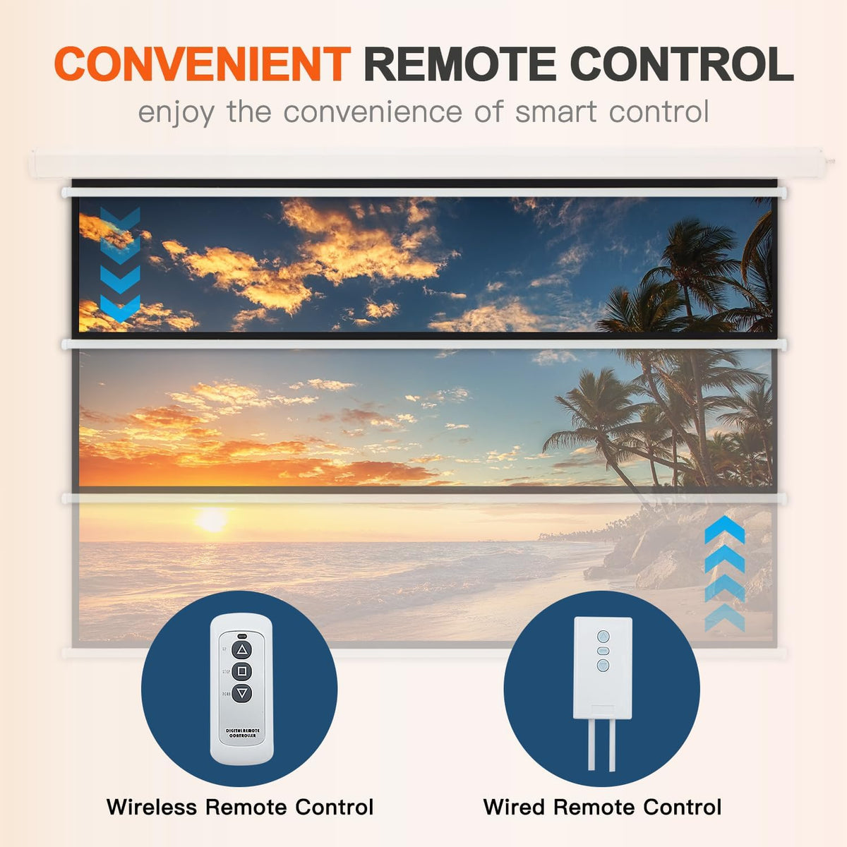 110" Projector Screen Motorized 16:9 for Home Theater Outdoor White - Image 7