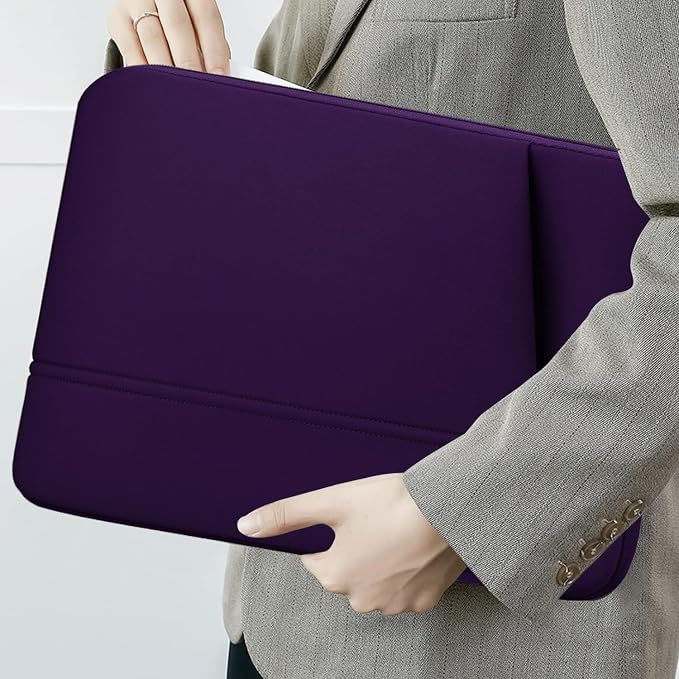 Laptop Sleeve Case 15.6 inch, Sturdy Portable Monitor Computer Laptop Case, Carrying Sleeve Bag 15.6'' with Pockets for MacBook PC Mac HP Lenovo Dell Asus Xbox Switch, Deep Purple - Image 7