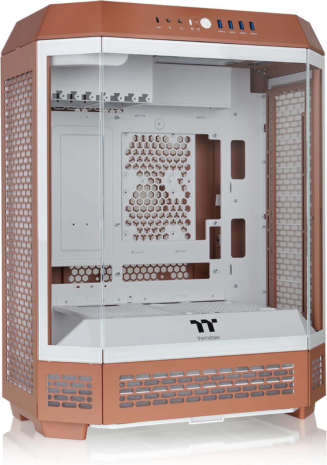 Thermaltake Tower 600 Mid Tower; 2x140mm CT Fans Included; 420mm Radiator Support; 400mm GPU Clearance; Hidden Connector Support; Rotatable PCIe Slots; Mocha Mousse; CA-1Z1-00MUWN-00 by Thermaltake