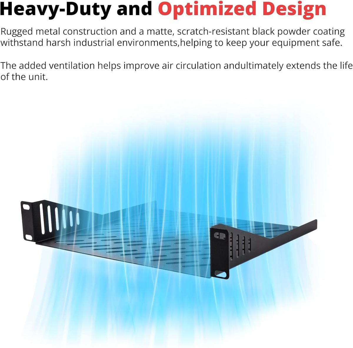 GeeekPi 2PCS 1U Rack Mount Shelf for 10 inch Server Rack, 7.87" Depth Vented Cantilever Tray for Network Rack and DeskPi RackMate T1/T0 Server Cabinet - Image 4