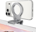 Itramax Continuity Camera Mount for iMac,Magnetic iPhone Monitor Holder | Foldable PC Screen Phone Webcam Stand,Metal Rings,for MagSafe iPhone 17/16/15/14/13/12/11/XR/XS,Apple TV,Studio Display,Gray by Itramax
