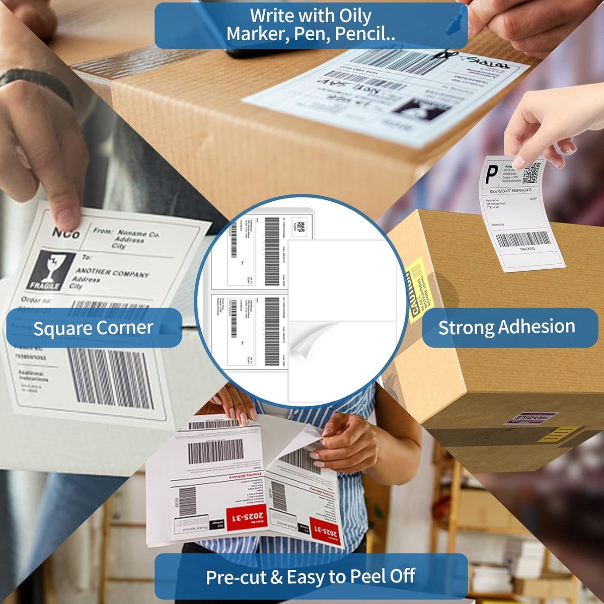 Half Sheet Shipping Labels - 8000 Counts, 8.5” x 5.5” Self Adhesive Shipping Label White Internet Mailing Labels 2 Per Page, Laser & Inkjet Printer Compatible [4000 Sheets 8.5” x 11”] - Image 3