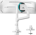 Single Monitor Arm Desk Mount for 17-49 Inch Monitors, White | Heavy Duty Monitor Mount Stacked Monitor Arm Desk Holds 44 lbs by ARESWING