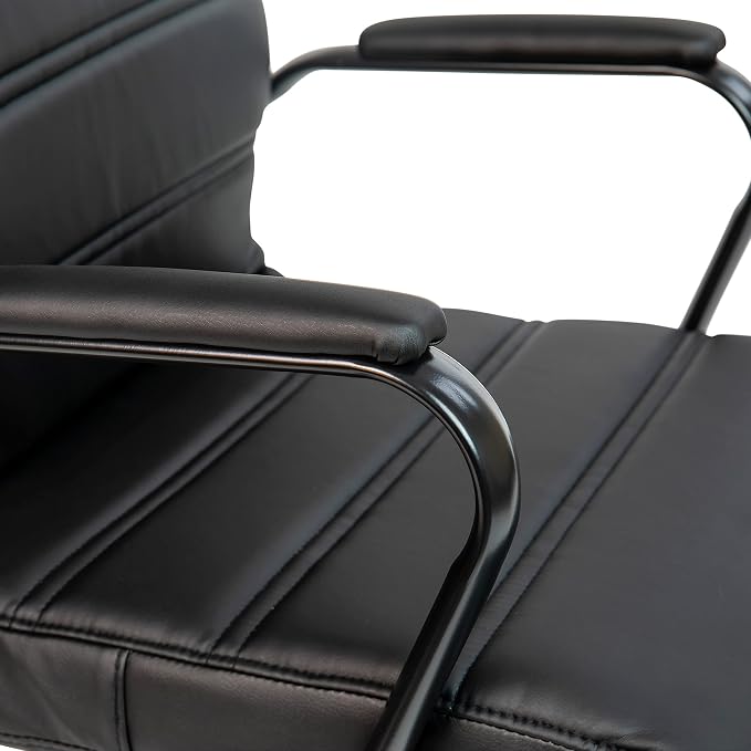 Flash Furniture Mid-Back LeatherSoft Executive Office Chair, Black/Black | 360° Swivel, Height Adjustable, Commercial Grade - Image 9